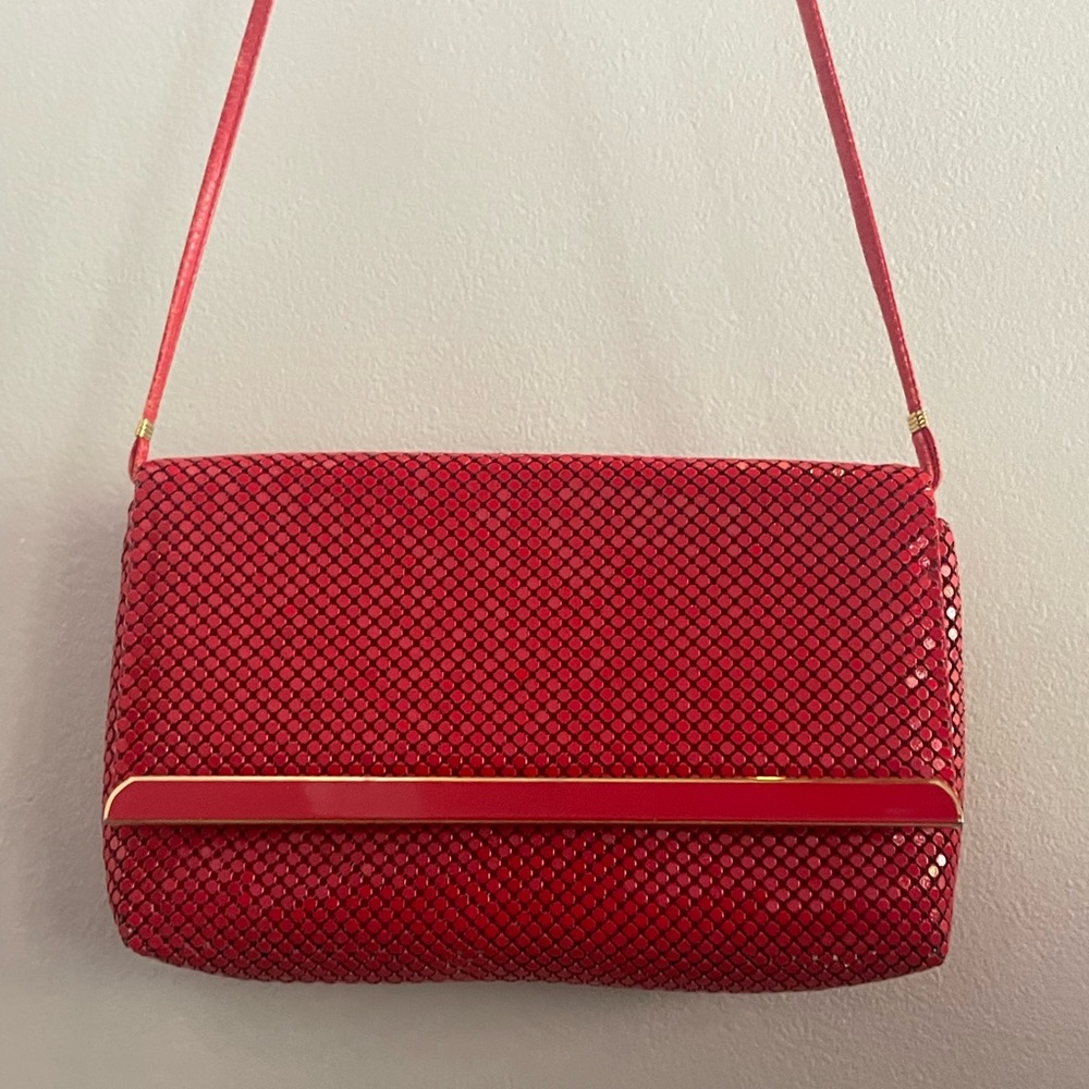 Vintage red metal mesh purse Victoria Place LTD
